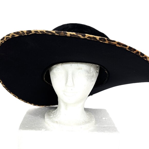 70’s Style Blk Panne Velvet Pimp Big Daddy Hat Vtg - Picture 7 of 12